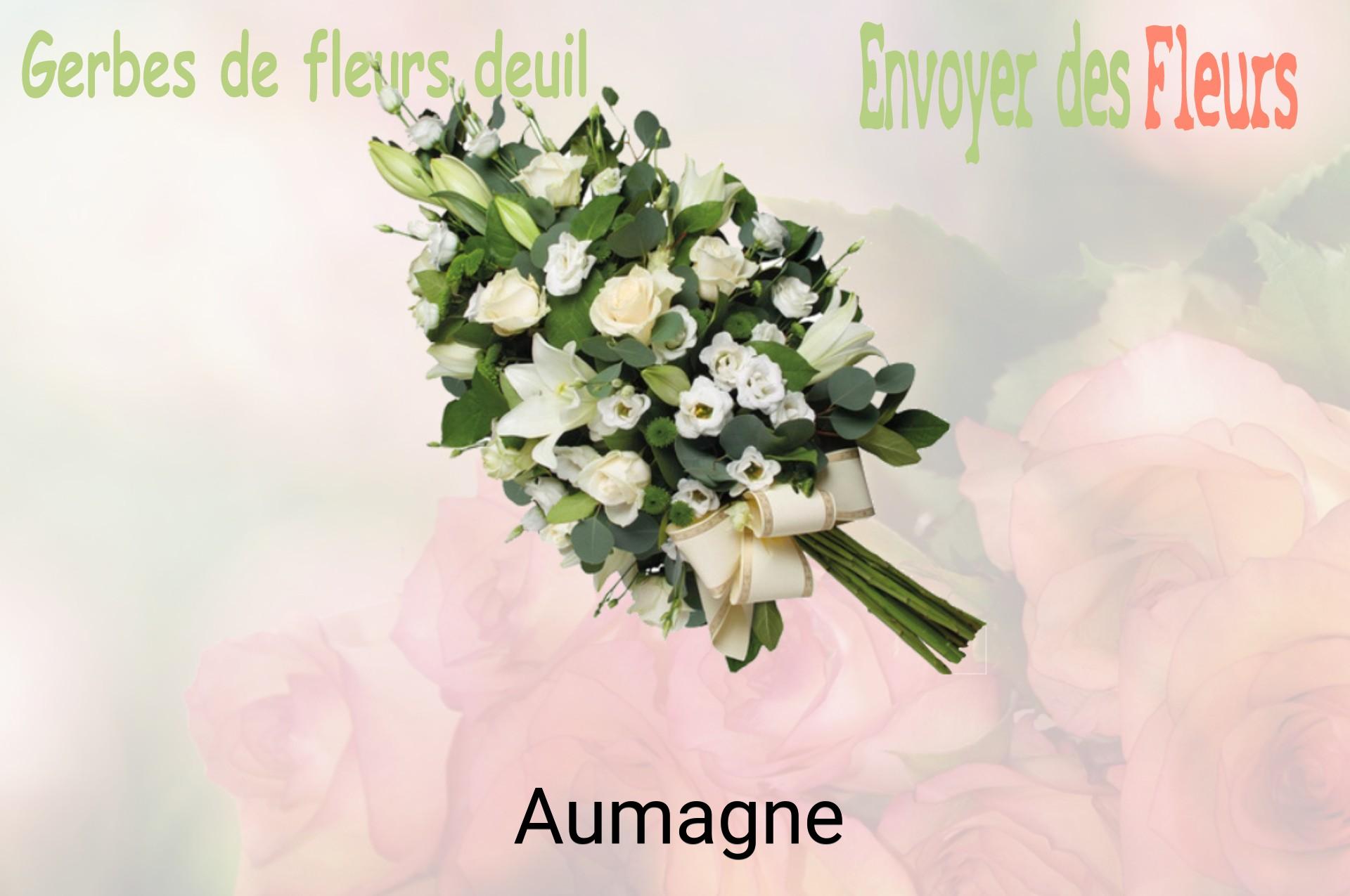Gerbe de fleurs de deuil livrée à Aumagne